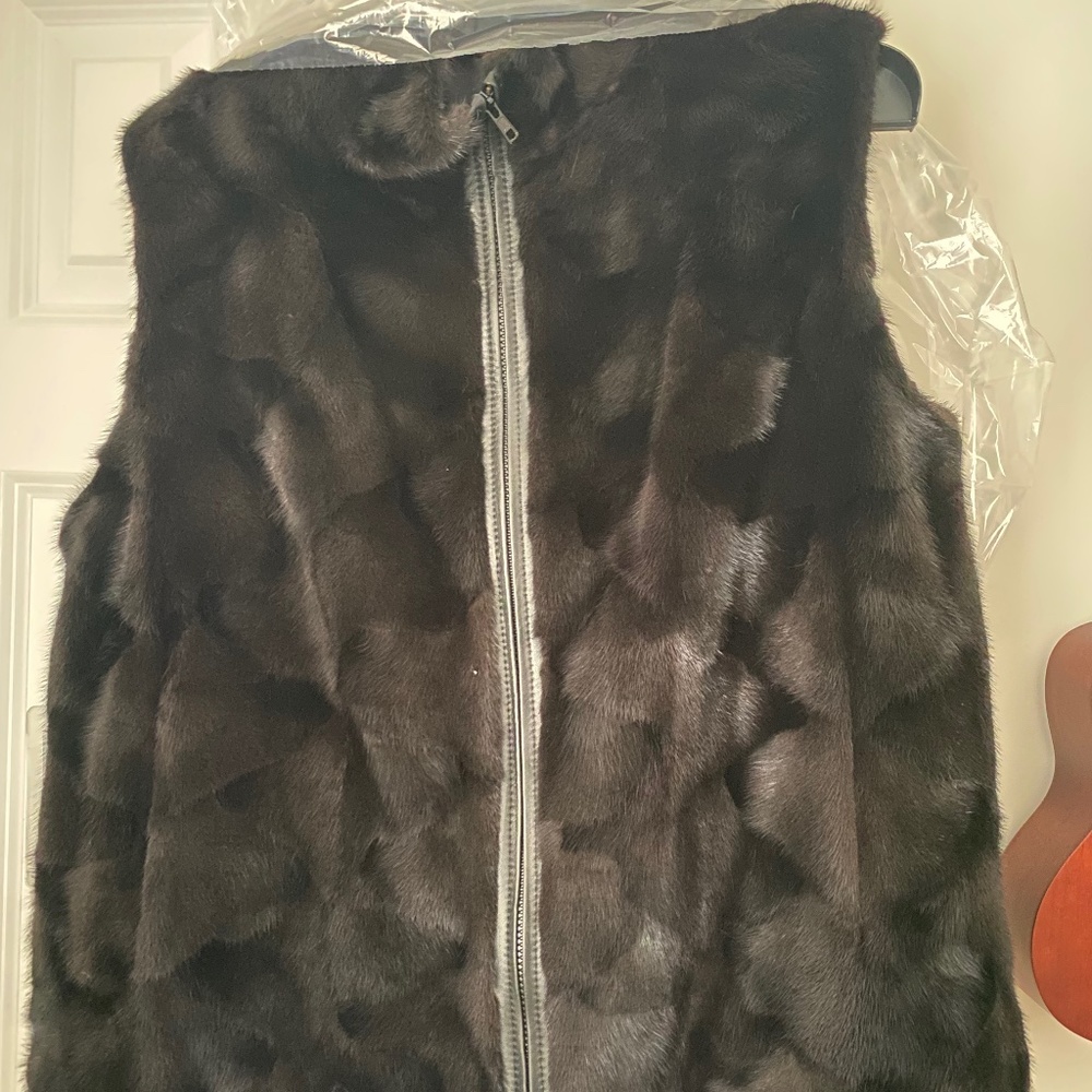 Black Mink Vest